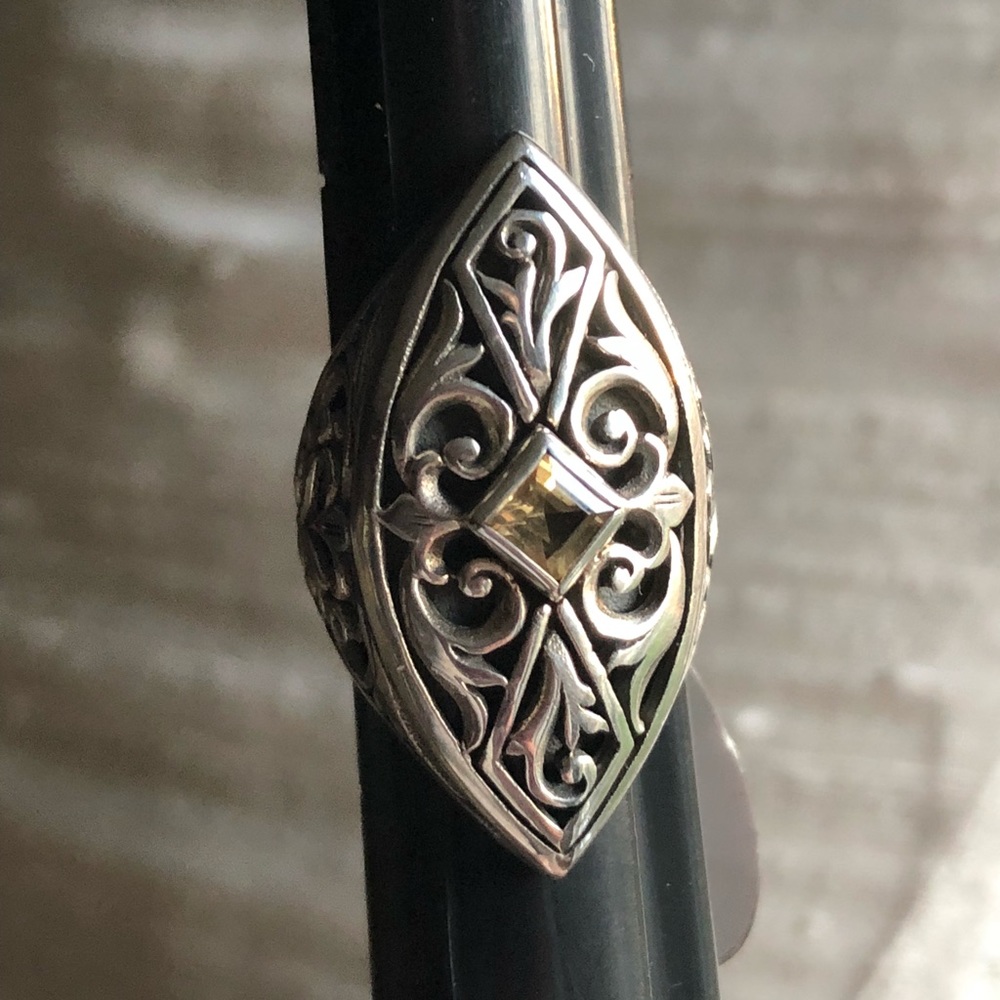 Brighton sterling silver ring with citrine stone